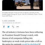 The oil industry failed under Trump