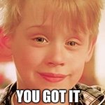 Home alone disappear | YOU GOT IT | image tagged in home alone credit card meme | made w/ Imgflip meme maker