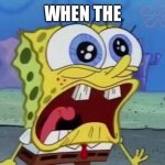 then you | WHEN THE | image tagged in spongebob crying/screaming,spongebob,when the | made w/ Imgflip meme maker