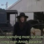 Been spending most our lives living in an Amish Paradise