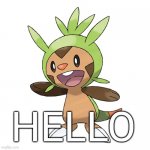 hello said the chespin | HELLO | image tagged in chespin | made w/ Imgflip meme maker
