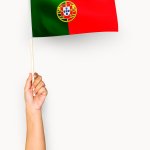 Portuguese Flag held up