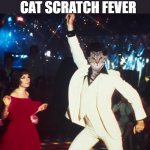 disco life | CAT SCRATCH FEVER | image tagged in saturday night fever | made w/ Imgflip meme maker