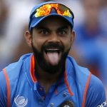Kohli tongue in Cheek