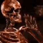 Skeleton smoking a fat one meme