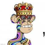 bored rainbow ape | image tagged in bored ape 8585 | made w/ Imgflip meme maker
