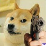 Doge with a gun meme