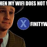 wifi | ME WHEN MY WIFI DOES NOT WORK FINITYWIFI | image tagged in l a noire press x to doubt | made w/ Imgflip meme maker