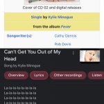 Kylie I just can’t get you out of my head lyrics