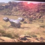 Mandalorian ship blow up GIF Template