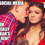 I heard you the first 500 times.... | ME; SOCIAL MEDIA; HEY! YOU SHOULD REALLY WATCH PIXAR'S "TURNING RED!" | image tagged in uncomfortable nightclub girl | made w/ Imgflip meme maker