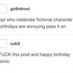 fictional character birthdays are annoying