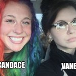 In person | VANESSA; CANDACE | image tagged in rainbow hair and goth | made w/ Imgflip meme maker