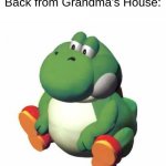 Thicc Yoshi | Me after getting Back from Grandma's House: | image tagged in big yoshi,memes,yoshi,grandma,thicc | made w/ Imgflip meme maker