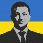 Volodymyr Zelensky Ukrainian flag