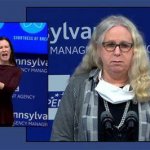 Transgender "woman" Rachel Levine with deaf interpreter