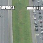 That's odd | UKRAINE COVERAGE; COVID COVERAGE | image tagged in car driving alone,covid-19,ukraine,sus | made w/ Imgflip meme maker