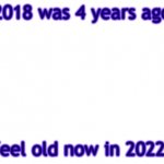 w | 2018 was 4 years ago; feel old now in 2022 | image tagged in bwt | made w/ Imgflip meme maker