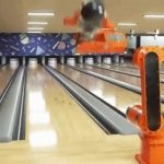 Robot bowling gif template meme