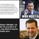 Albright dead assad