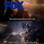 Disney took 20th Century away from Fox Meme | image tagged in you took everything from me,disney,20th century fox,fox,meme | made w/ Imgflip meme maker