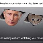 Putin and ceiling cat are watching you masturbate meme