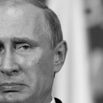 Sad Putin grayscale