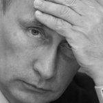 Sad Putin grayscale