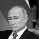 Sad Putin grayscale meme