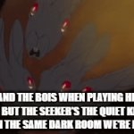 let us out!!!! | ME AND THE BOIS WHEN PLAYING HIDE AND SEEK, BUT THE SEEKER'S THE QUIET KID WHOS LOOKING IN THE SAME DARK ROOM WE'RE HIDING IN | image tagged in gifs,watership down nightmare | made w/ Imgflip video-to-gif maker