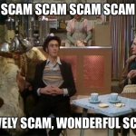 SPAM | SCAM SCAM SCAM SCAM; LOVELY SCAM, WONDERFUL SCAM | image tagged in spam | made w/ Imgflip meme maker