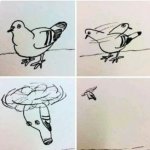Spinning pigeon head meme template