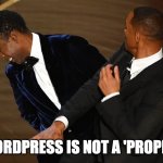 Big Willy Slap | NO... WORDPRESS IS NOT A 'PROPER' CMS | image tagged in big willy slap | made w/ Imgflip meme maker