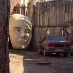 Face looking at car