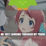 when you don't do duolingo | ME JUST LOOKING THROUGH MY PHONE; GETTING SPAMMED BY DUOLINGO NOTIFICATIONS | image tagged in anime spray,duolingo,notifications | made w/ Imgflip meme maker