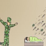 Soldier not protecting sleeping child template