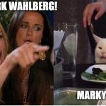 Salad Cat Marky Mark | IT'S MARK WAHLBERG! MARKY MARK.... | image tagged in salad cat | made w/ Imgflip meme maker
