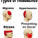 Oscar headaches | Presenting an Oscar | image tagged in types of headaches cleared,chris rock,will smith,oscars | made w/ Imgflip meme maker