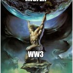 atlas holding up the world | IMGFLIP; WW3 | image tagged in atlas holding up the world | made w/ Imgflip meme maker