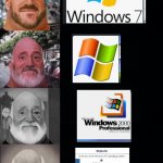 windows by age | image tagged in mr incredible becoming old,windows,microsoft | made w/ Imgflip meme maker