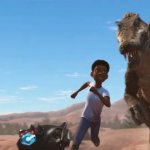 Darius running away from Spinosaurus and Brad-X template