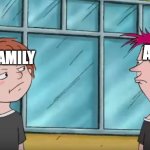 Humans vs Ads | MY FAMILY; AD | image tagged in horrid henry | made w/ Imgflip meme maker