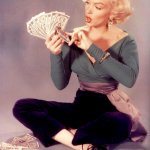 Marilyn Monroe counting money