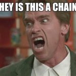 Angry | HEY IS THIS A CHAIN | image tagged in angry | made w/ Imgflip meme maker