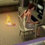 sims baby on fire