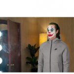 Joker looking in the mirror