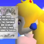 Blank Peach Letter | DEAR NINTENDO AND GAME FREAK,PLEASE MAKE ALL THE POKÉMON VIOLET AND SCARLET STARTER TRIO'S FINAL EVOLVED FORMS AS BIPEDS | image tagged in blank peach letter | made w/ Imgflip meme maker