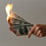 Burning dollar