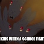 avoid | THE NEW KIDS WHEN A SCHOOL FIGHT STARTS | image tagged in gifs,watership down nightmare,school fights,new kid | made w/ Imgflip video-to-gif maker
