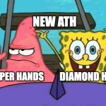 Diamond Hands | NEW ATH; DIAMOND HANDS; PAPER HANDS | image tagged in sponge bob roller coaster | made w/ Imgflip meme maker